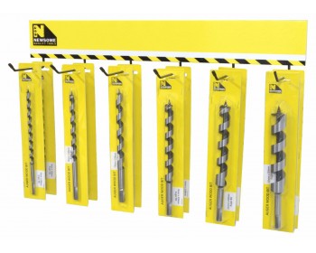 Rack of Auger Drill Bits
